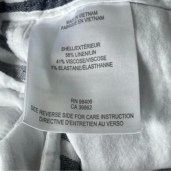 Theory Inza Striped Linen Blend Cropped Wide leg Pants 29040 - Picture 9 of 10